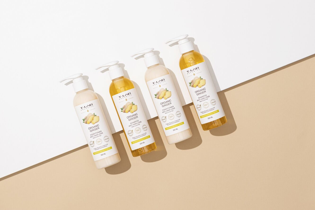 Set ingrijire par Sampon 250ml+Balsam 250ml  cu extract de ghimbir,pentru par fin
